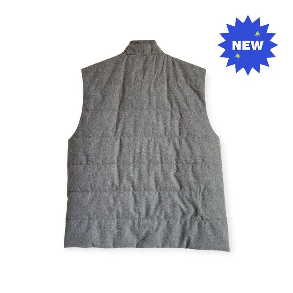 Large Gray Vest Coat Mens Jos A Bank New Tailored Fit Size L Nwt Zip Up Jacket - Picture 3 of 17